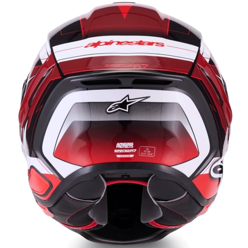 Casque intégral de moto Alpinestars S-R7 Kinetis noir-rouge-blanc