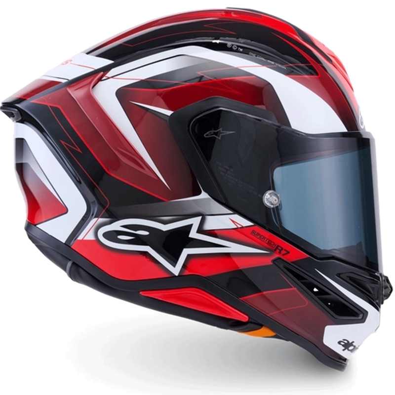 Casque intégral de moto Alpinestars S-R7 Kinetis noir-rouge-blanc