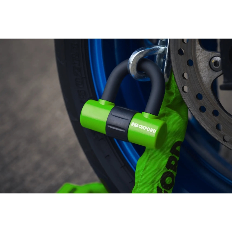 Antivol de chaîne pour moto Oxford HD - édition limitée verte