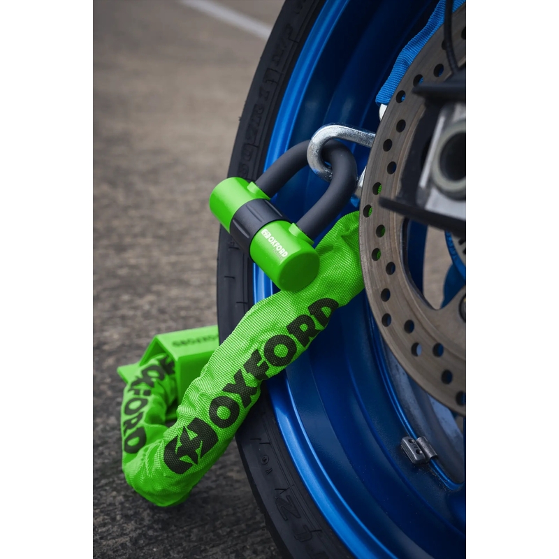 Antivol de chaîne pour moto Oxford HD - édition limitée verte
