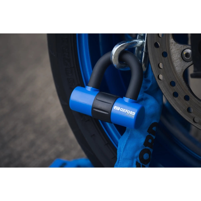 Antivol de chaîne pour moto Oxford HD - édition limitée bleue