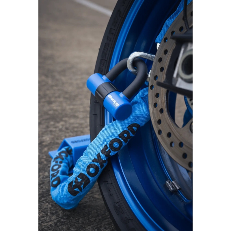 Antivol de chaîne pour moto Oxford HD - édition limitée bleue