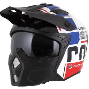 Casque de moto modulable Cassida Cross Country Code blanc-rouge-bleu-noir