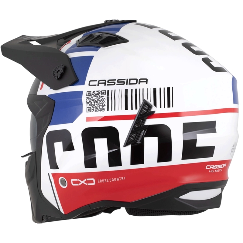Casque de moto modulable Cassida Cross Country Code blanc-rouge-bleu-noir