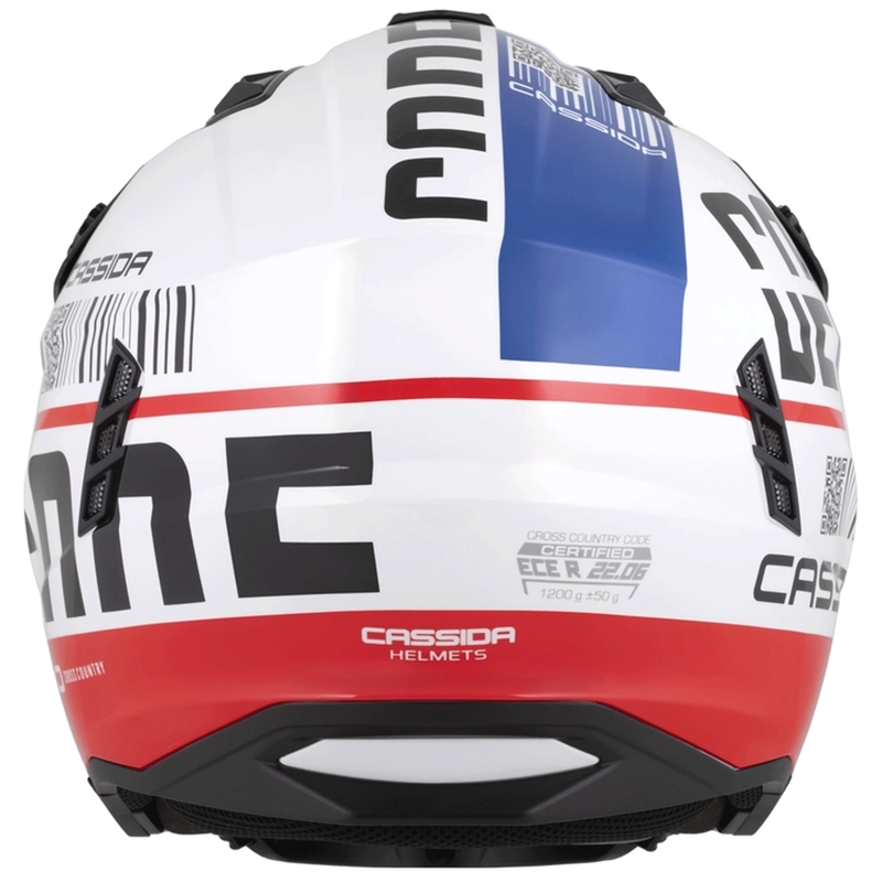 Casque de moto modulable Cassida Cross Country Code blanc-rouge-bleu-noir