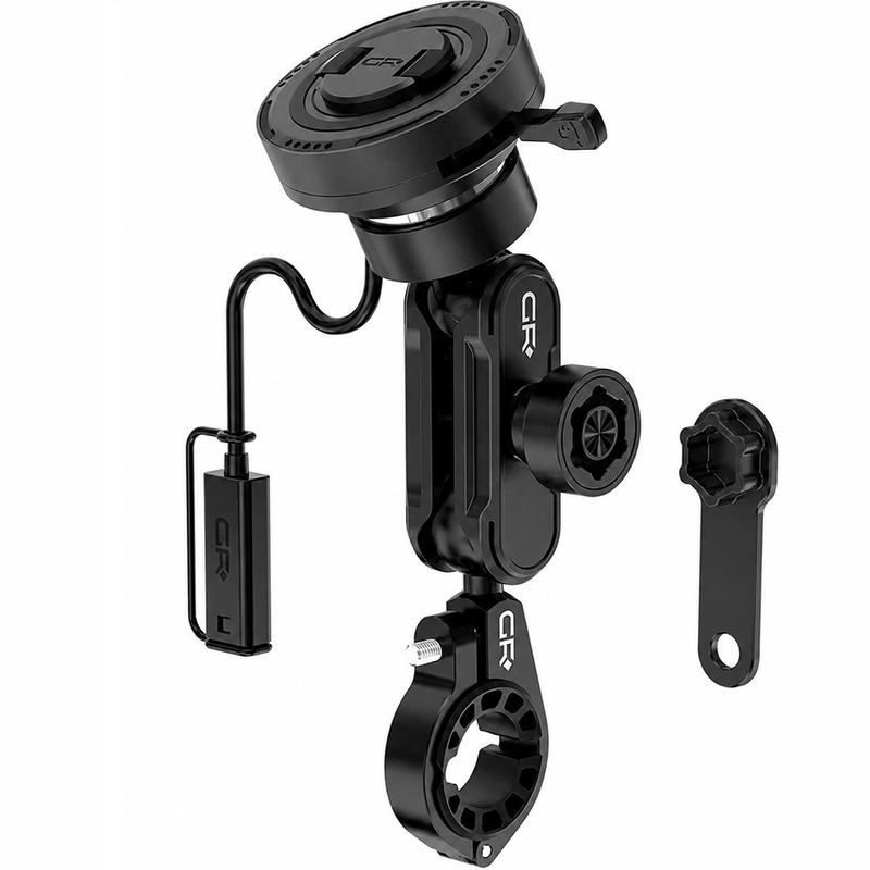 Support de téléphone pour guidon avec charge rapide Qi2 certifiée GRxplore MW60 noir