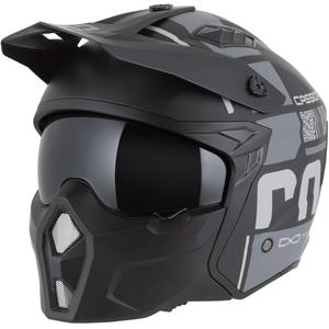 Casque de moto modulable Cassida Cross Country Code noir mat-gris foncé-gris clair