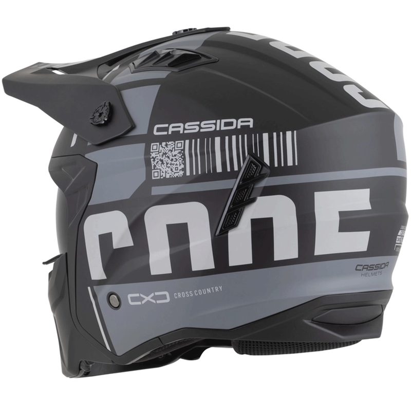 Casque de moto modulable Cassida Cross Country Code noir mat-gris foncé-gris clair