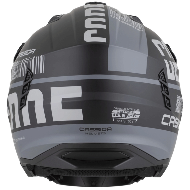Casque de moto modulable Cassida Cross Country Code noir mat-gris foncé-gris clair
