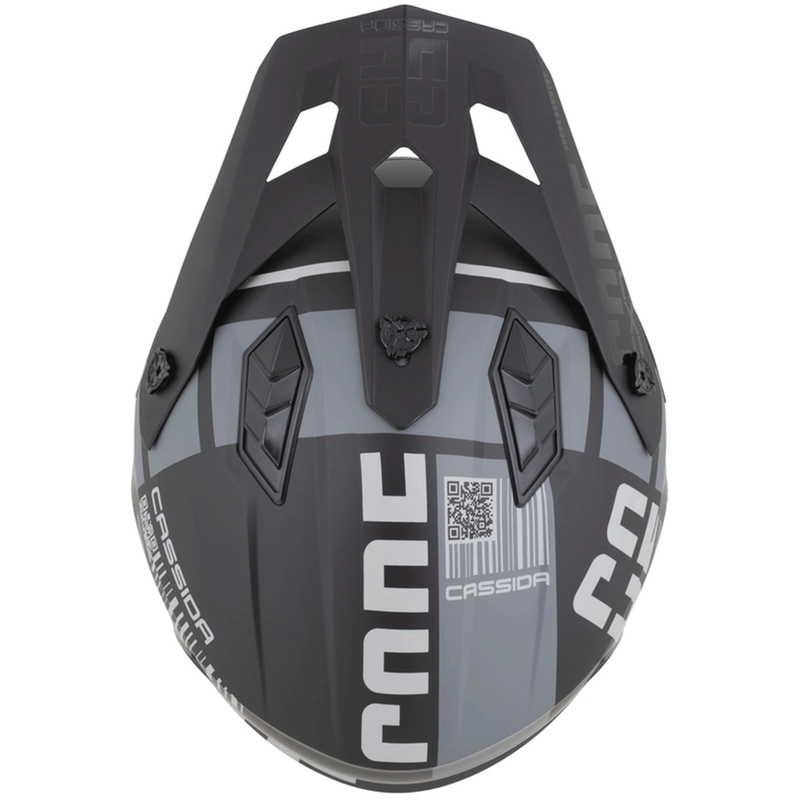 Casque de moto modulable Cassida Cross Country Code noir mat-gris foncé-gris clair