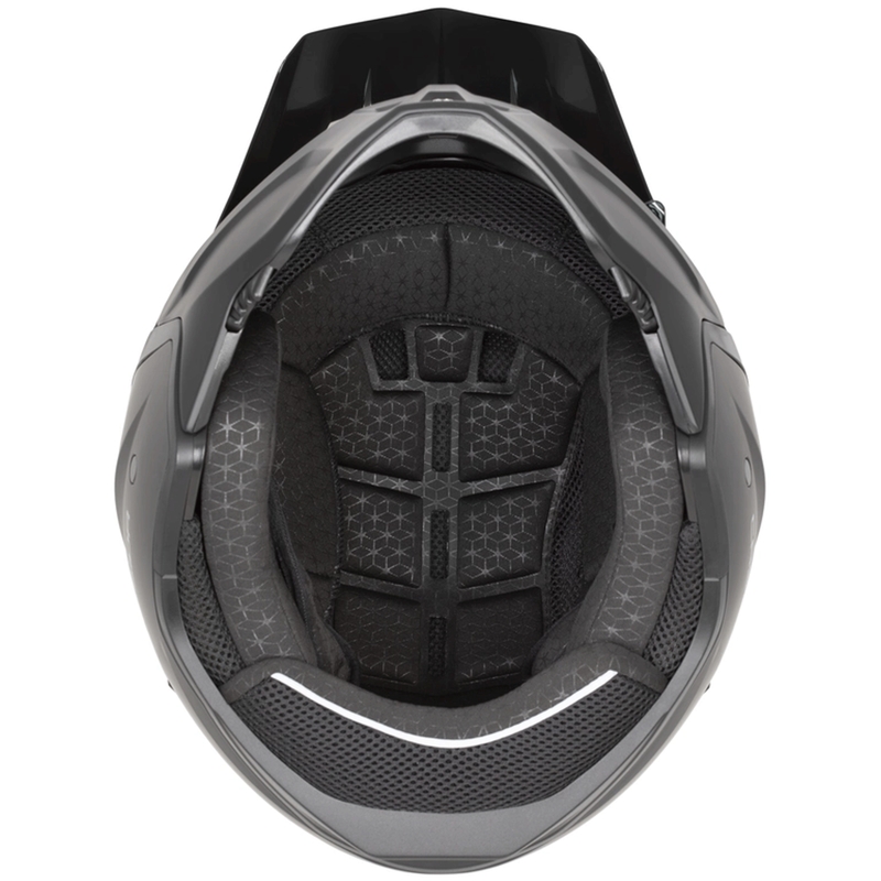 Casque de moto modulable Cassida Cross Country Code noir mat-gris foncé-gris clair