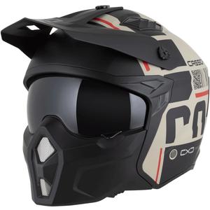 Casque de moto modulable Cassida Cross Country Code sable mat noir-rouge