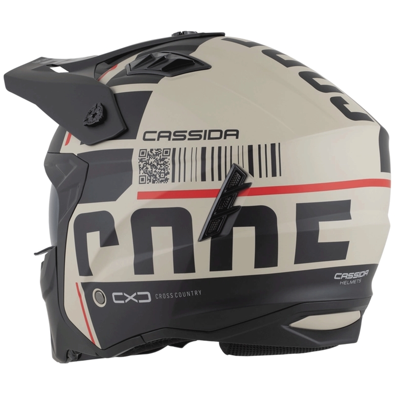Casque de moto modulable Cassida Cross Country Code sable mat noir-rouge