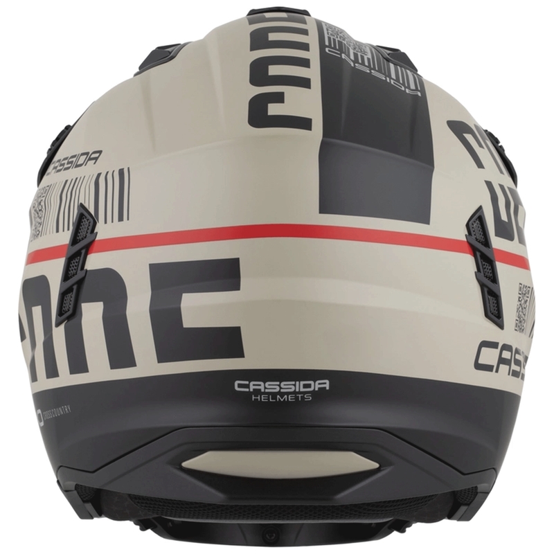 Casque de moto modulable Cassida Cross Country Code sable mat noir-rouge