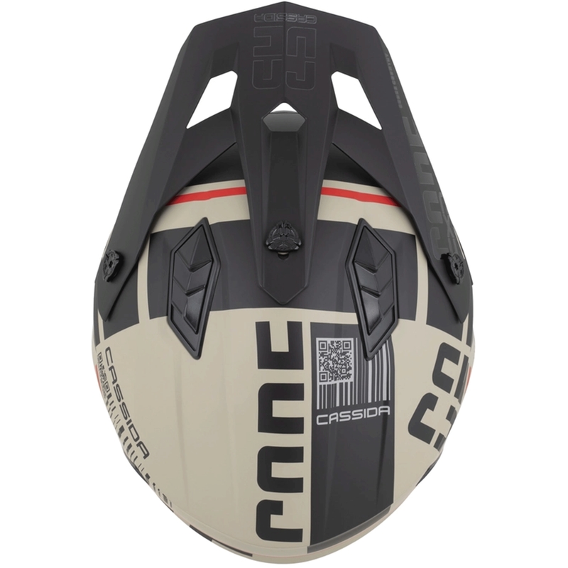 Casque de moto modulable Cassida Cross Country Code sable mat noir-rouge