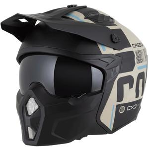 Casque de moto modulable Cross Country Code sable mat/noir/bleu clair