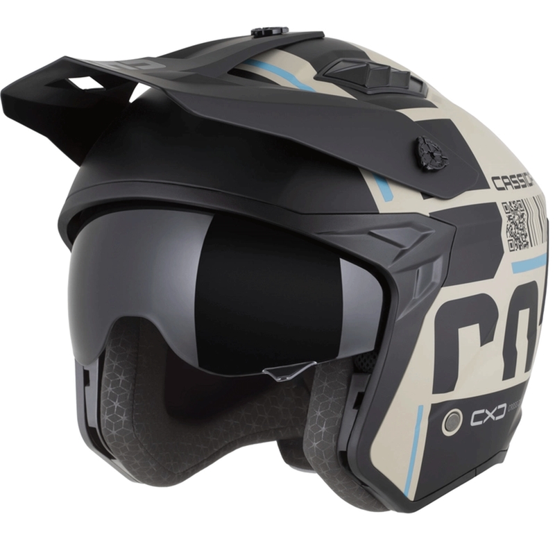Casque de moto modulable Cross Country Code sable mat/noir/bleu clair