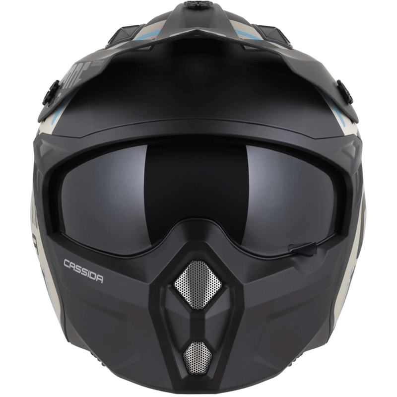 Casque de moto modulable Cross Country Code sable mat/noir/bleu clair