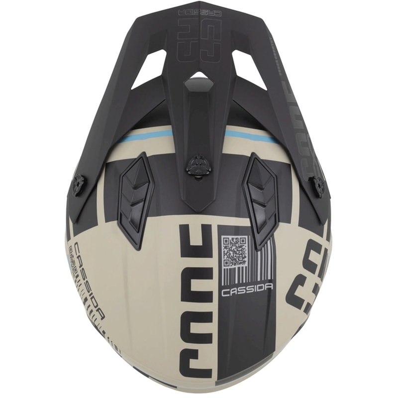Casque de moto modulable Cross Country Code sable mat/noir/bleu clair