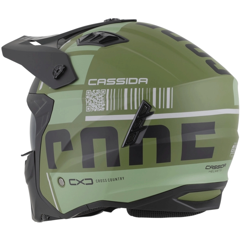 Casque de moto modulable Cassida Cross Country Code vert-gris-noir mat