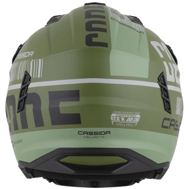 Casque de moto modulable Cassida Cross Country Code vert-gris-noir mat