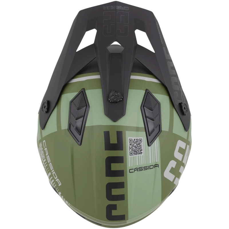 Casque de moto modulable Cassida Cross Country Code vert-gris-noir mat