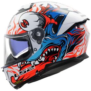 Casque intégral de moto LS2 FF808 Stream II Inferno blanc-bleu