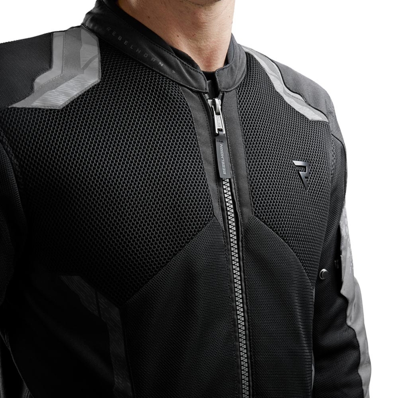 Veste de moto Rebelhorn Jax noir-gris