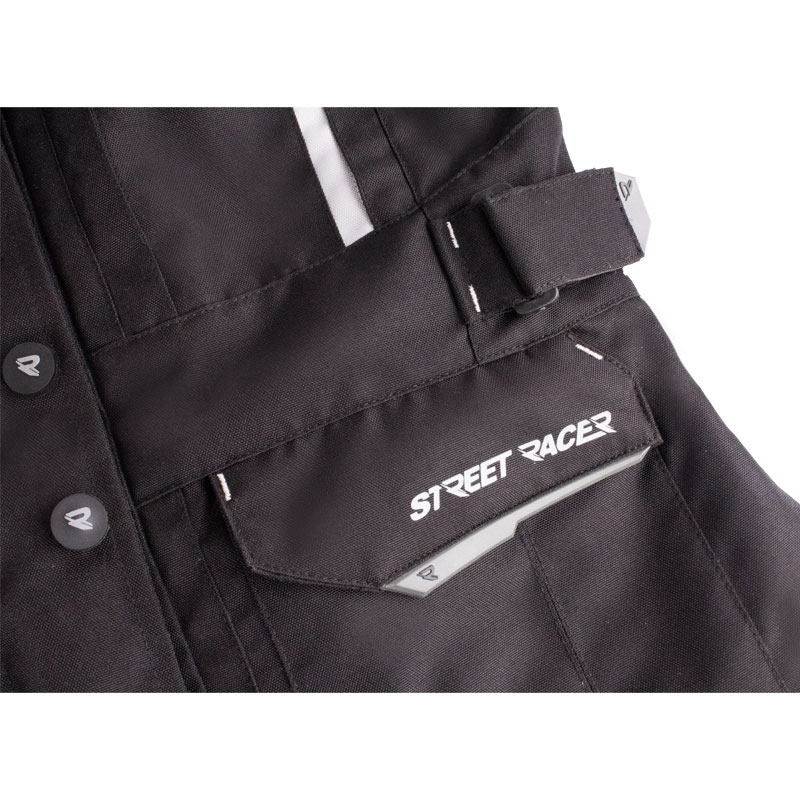 Veste de moto femme Street Racer Hilax noir-gris clair
