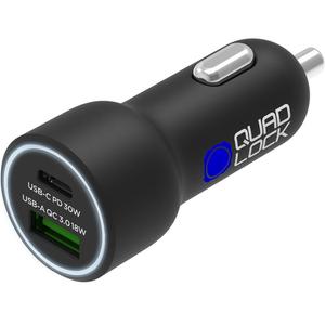 Chargeur de voiture Quad Lock® 48 W USB-C PD + USB-A QC 3.0 Noir