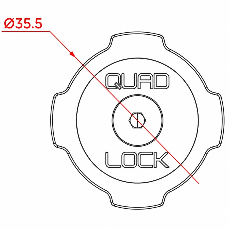 Adaptateurs Quad Lock® pour voiture - Bouchon de toit à boule noir
