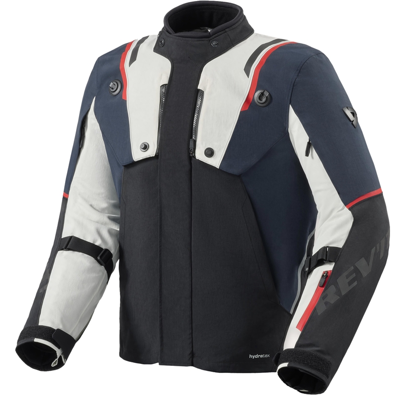 Veste de moto Revit Fractal H2O bleue et blanche