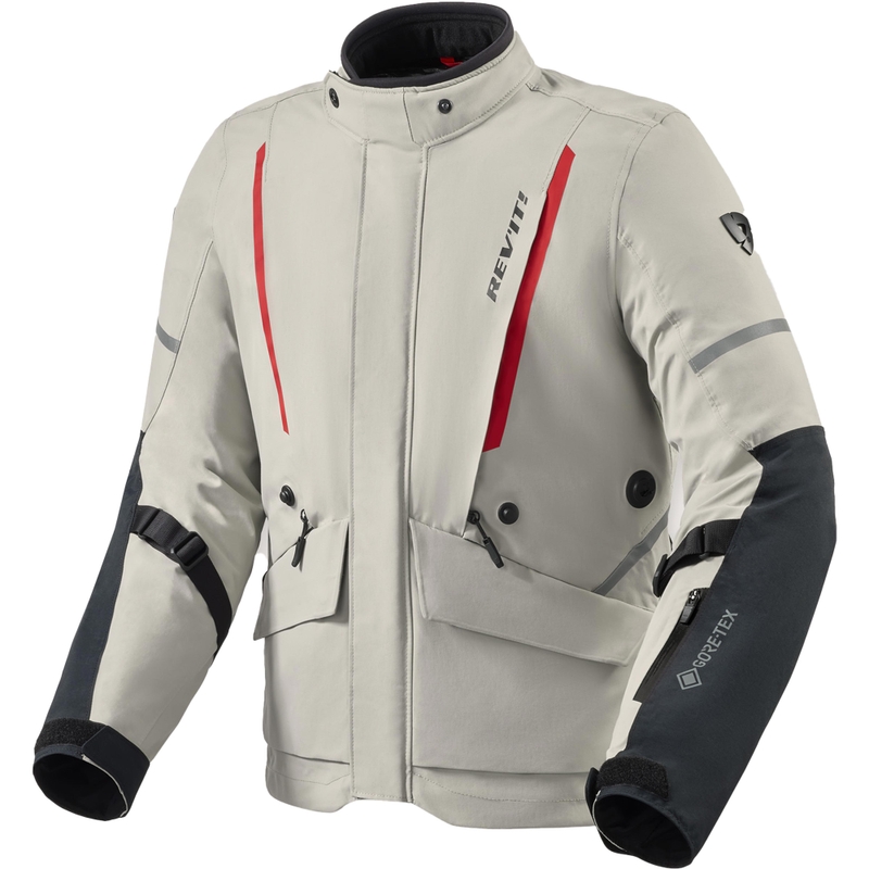 Veste de moto Revit Vertical 2 GTX grise et rouge