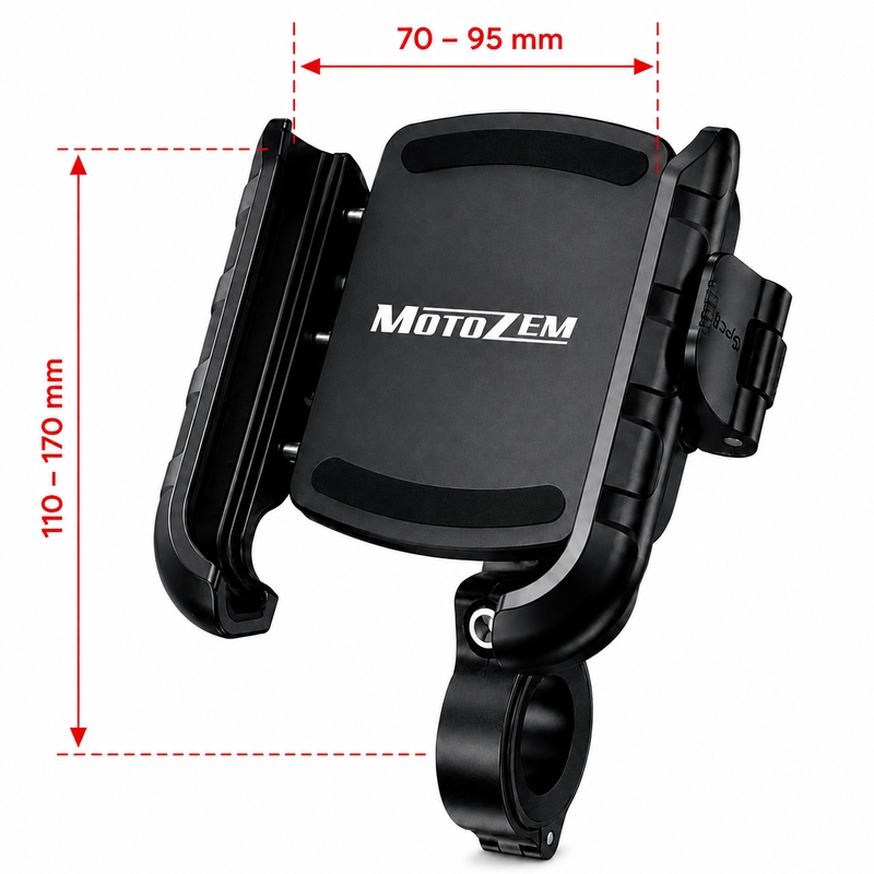 Support de téléphone anti-vibration MotoZem ISO PRO noir