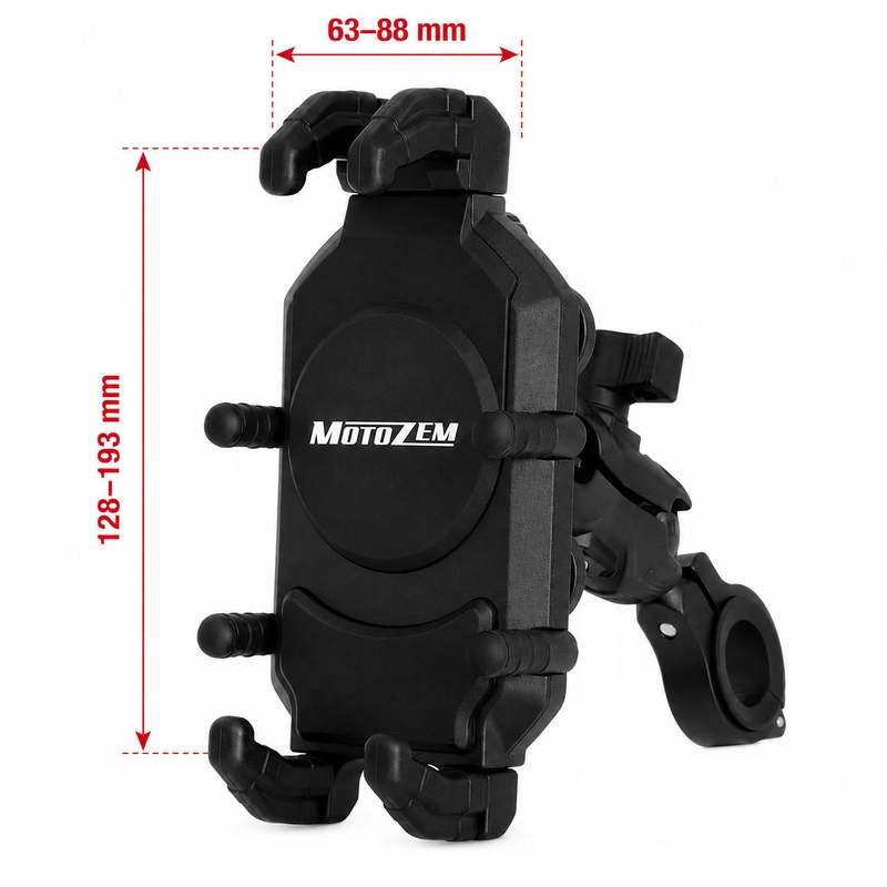 Support de téléphone portable anti-vibration MotoZem Claw noir