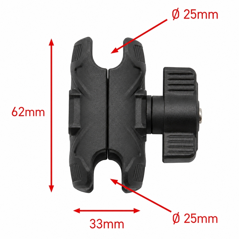 Support anti-vibration MotoZem Claw PRO avec chargeur sans fil et prise USB-C noir