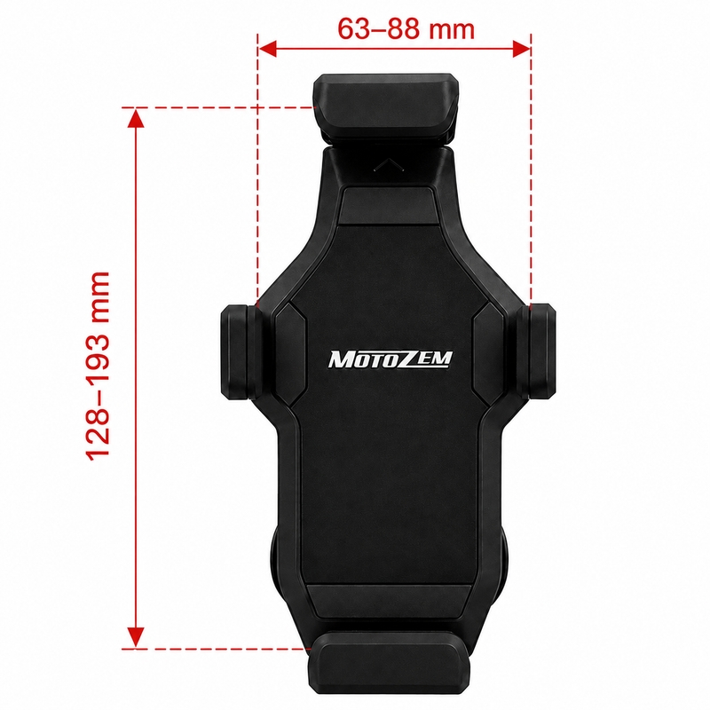 Support anti-vibrations pour moto avec verrouillage MotoZem Grip PRO noir