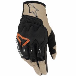 Gants de motocross Alpinestars Techdura noir-marron-rouge fluo