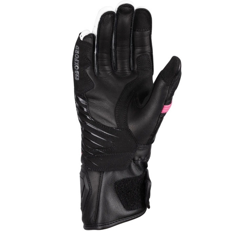 Gants de moto pour femmes Oxford RP-5 3.0 noir-blanc-rose