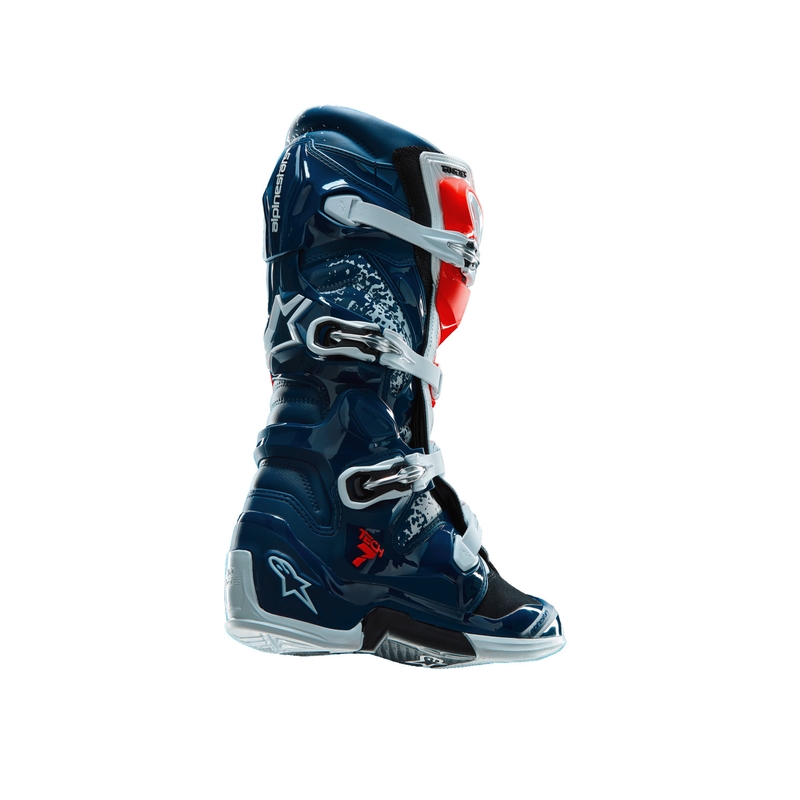 Bottes de motocross Alpinestars TECH 7 UNITY rouge-blanc-bleu