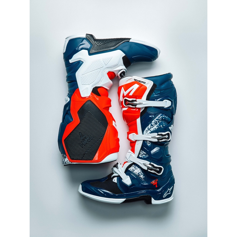 Bottes de motocross Alpinestars TECH 7 UNITY rouge-blanc-bleu