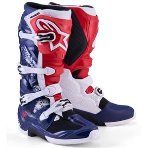 Bottes de motocross Alpinestars TECH 7 UNITY rouge-blanc-bleu