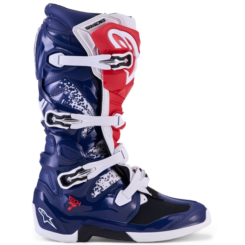 Bottes de motocross Alpinestars TECH 7 UNITY rouge-blanc-bleu