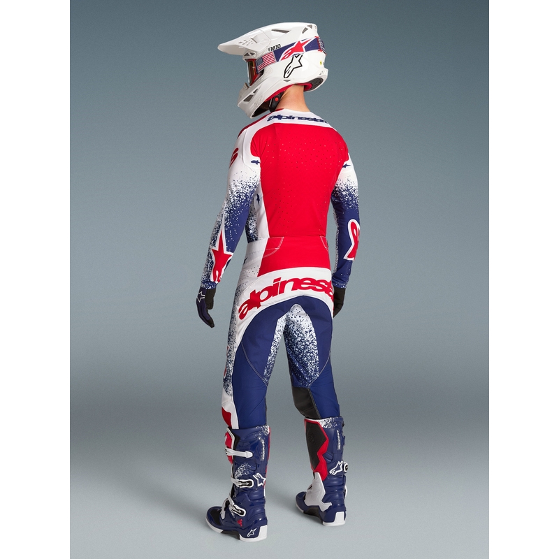 Maillot de motocross Alpinestars Techstar Unity édition limitée rouge-blanc-bleu
