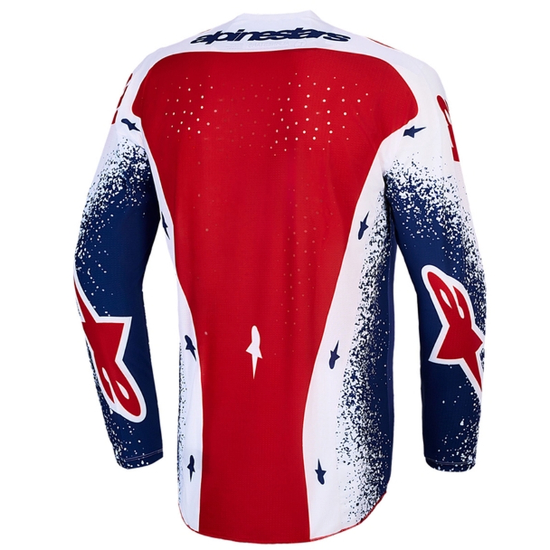Maillot de motocross Alpinestars Techstar Unity édition limitée rouge-blanc-bleu