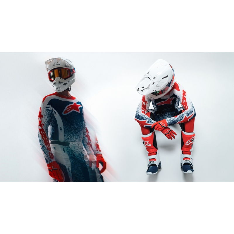 Pantalon de motocross Alpinestars Techstar Limited Edition Unity rouge-blanc-bleu
