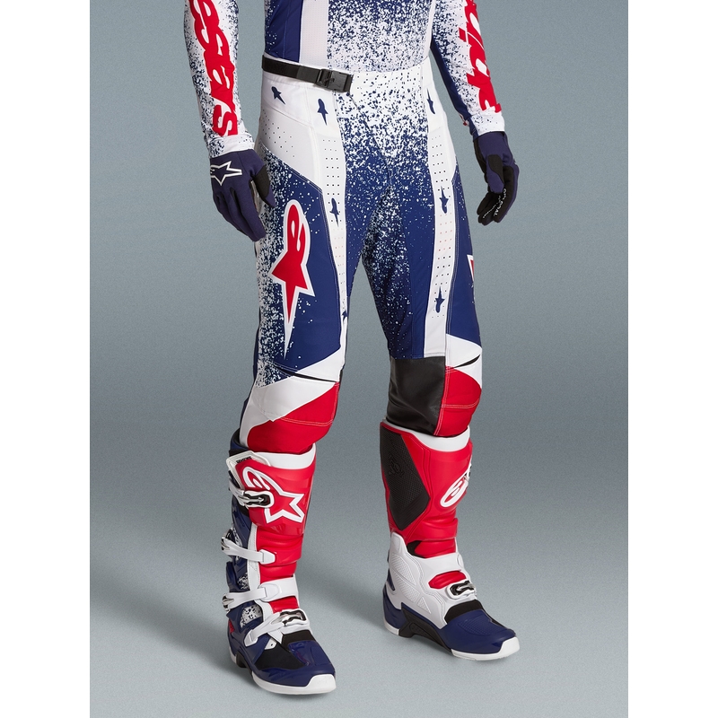 Pantalon de motocross Alpinestars Techstar Limited Edition Unity rouge-blanc-bleu