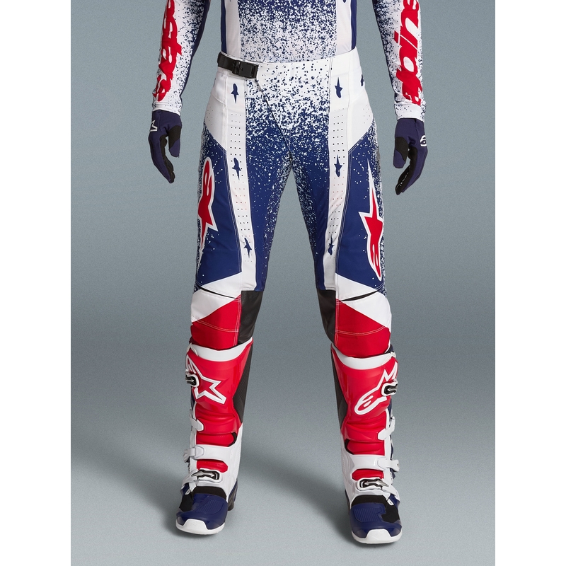Pantalon de motocross Alpinestars Techstar Limited Edition Unity rouge-blanc-bleu