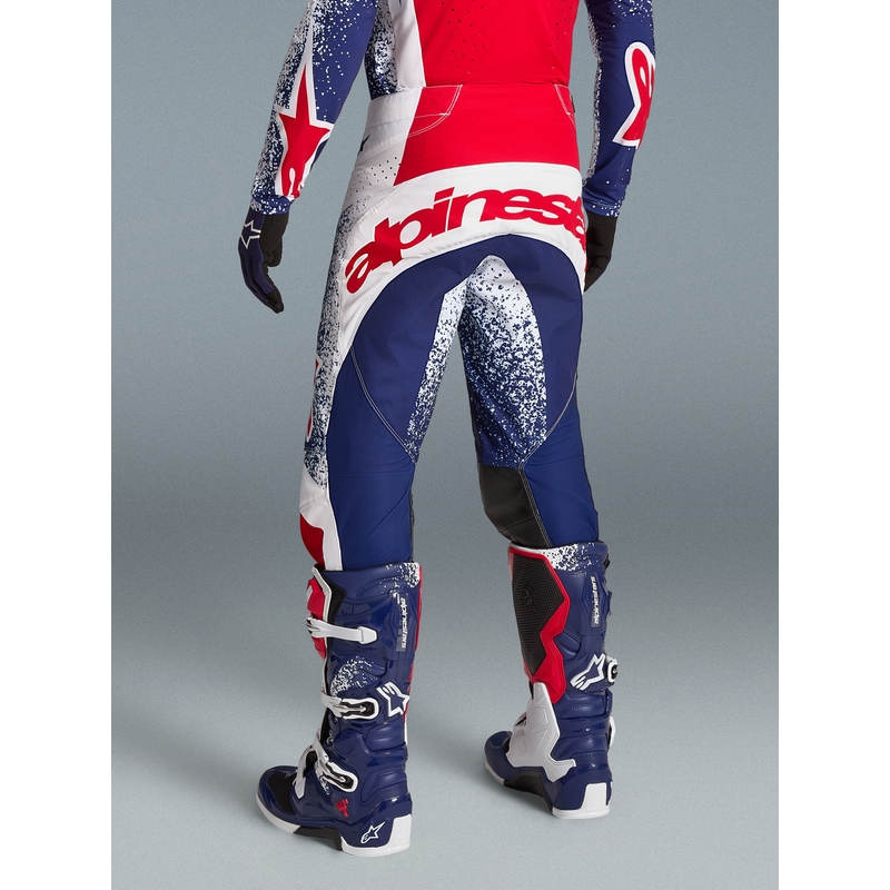 Pantalon de motocross Alpinestars Techstar Limited Edition Unity rouge-blanc-bleu