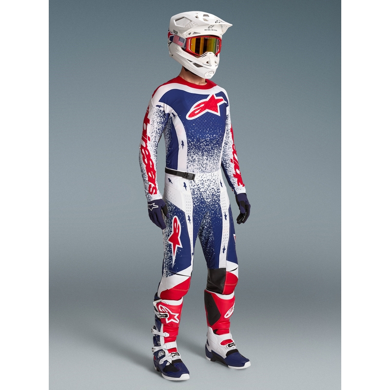 Pantalon de motocross Alpinestars Techstar Limited Edition Unity rouge-blanc-bleu